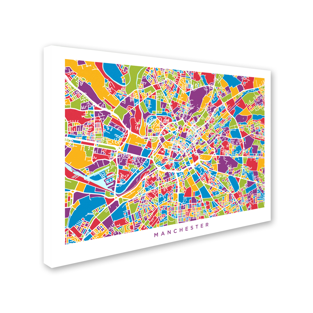 Michael Tompsett 'Manchester England Street Map III' 14 X 19 Canvas Art