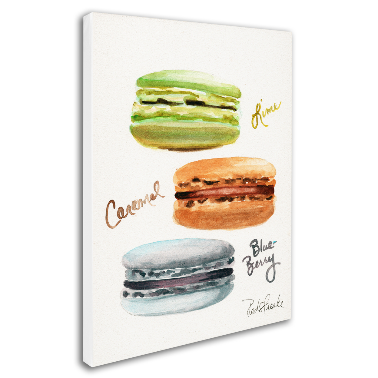 Jennifer Redstreake '3 Macarons With Words' 14 X 19 Canvas Art