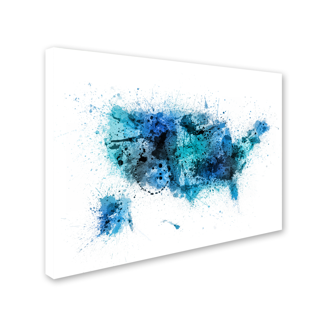 Michael Tompsett 'US Paint Splashes Map' 14 X 19 Canvas Art