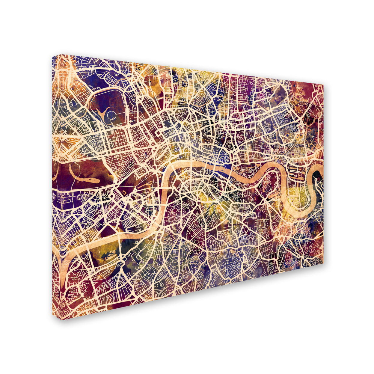 Michael Tompsett 'London England Street Map' 14 X 19 Canvas Art