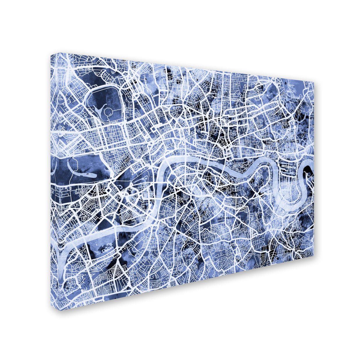 Michael Tompsett 'London England Street Map B&W' 14 X 19 Canvas Art
