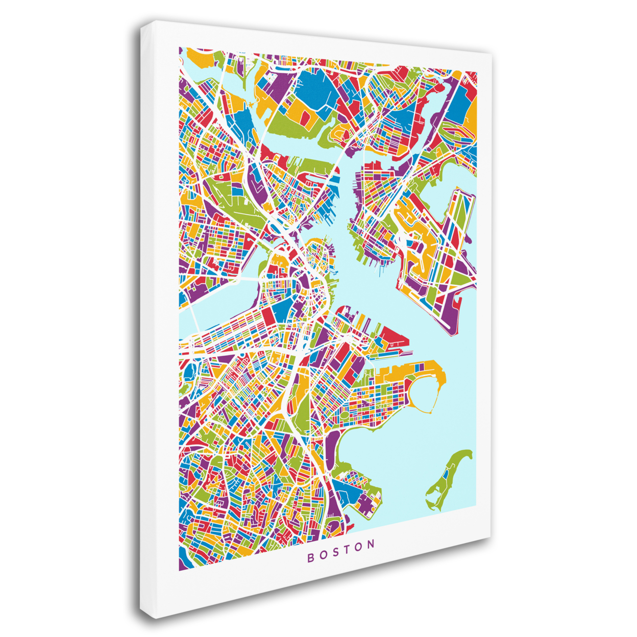 Michael Tompsett 'Boston MA Street Map 2' 14 X 19 Canvas Art