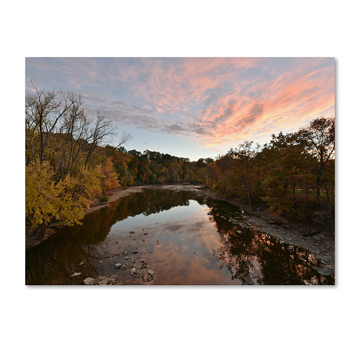 Kurt Shaffer 'Rocky River Autumn Sunset' 14 X 19 Canvas Art