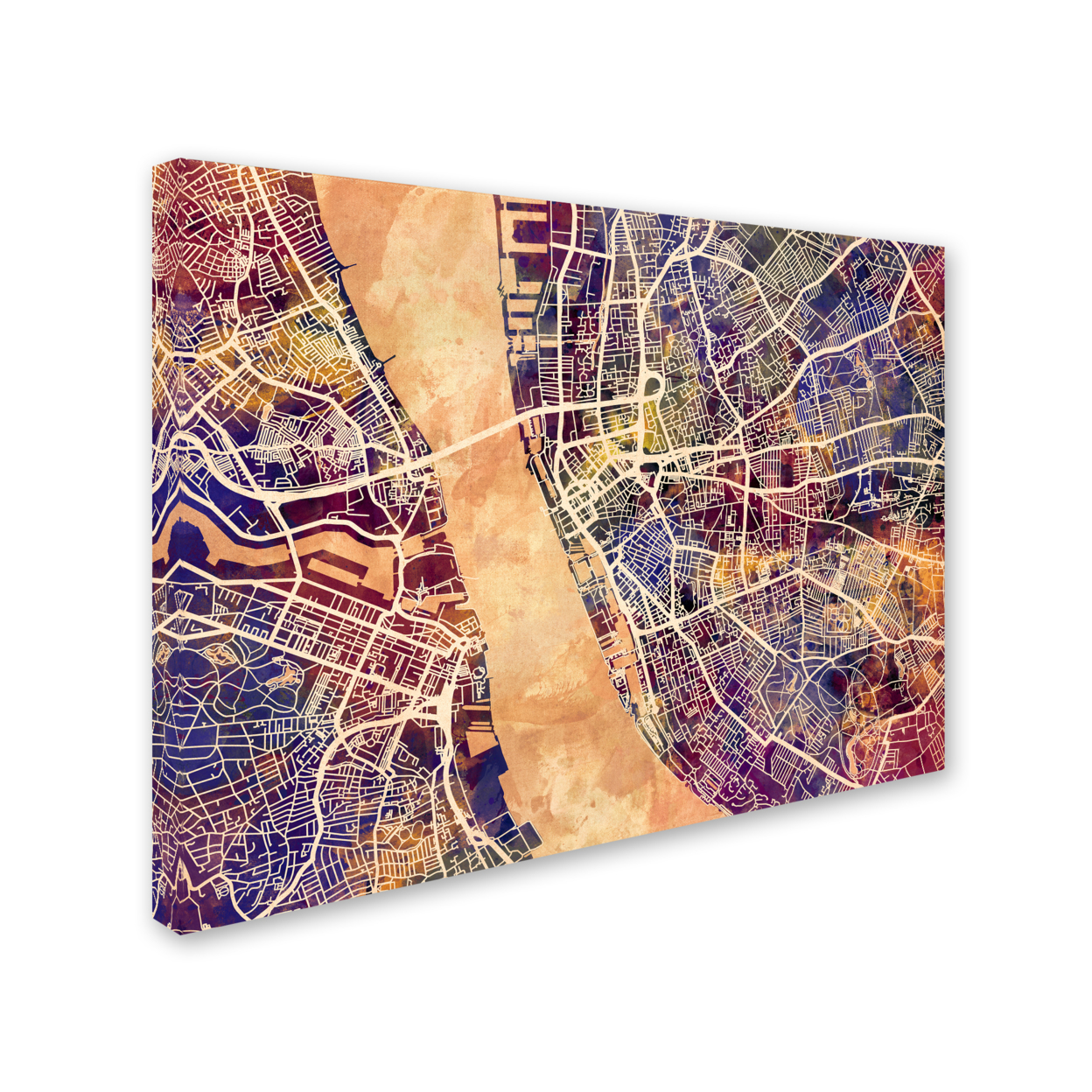 Michael Tompsett 'Liverpool England Street Map 2' 14 X 19 Canvas Art
