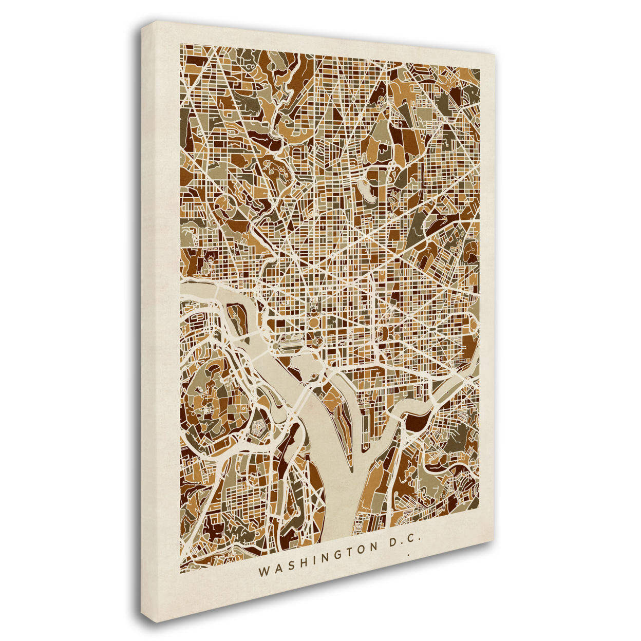 Michael Tompsett 'Washington DC Street Map 3' 14 X 19 Canvas Art