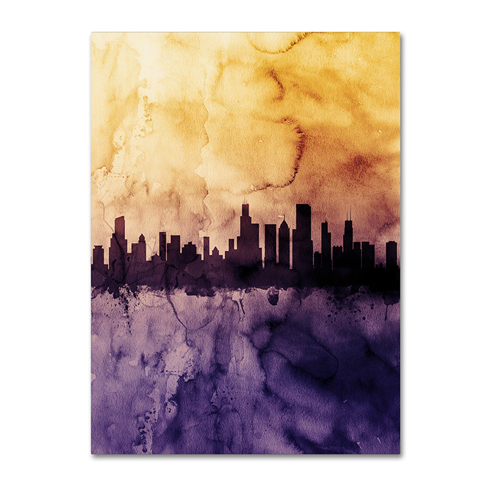 Michael Tompsett 'Chicago Illinois Skyline Tall' 14 X 19 Canvas Art