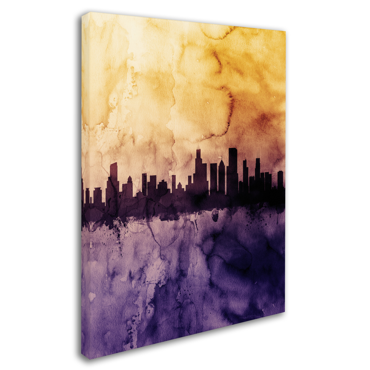 Michael Tompsett 'Chicago Illinois Skyline Tall' 14 X 19 Canvas Art