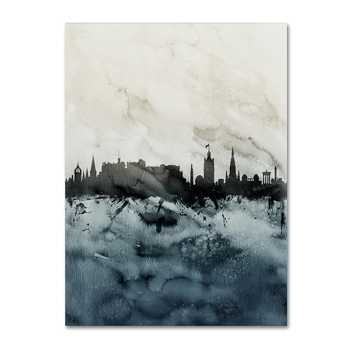 Michael Tompsett 'Edinburgh Skyline Tall' 14 X 19 Canvas Art