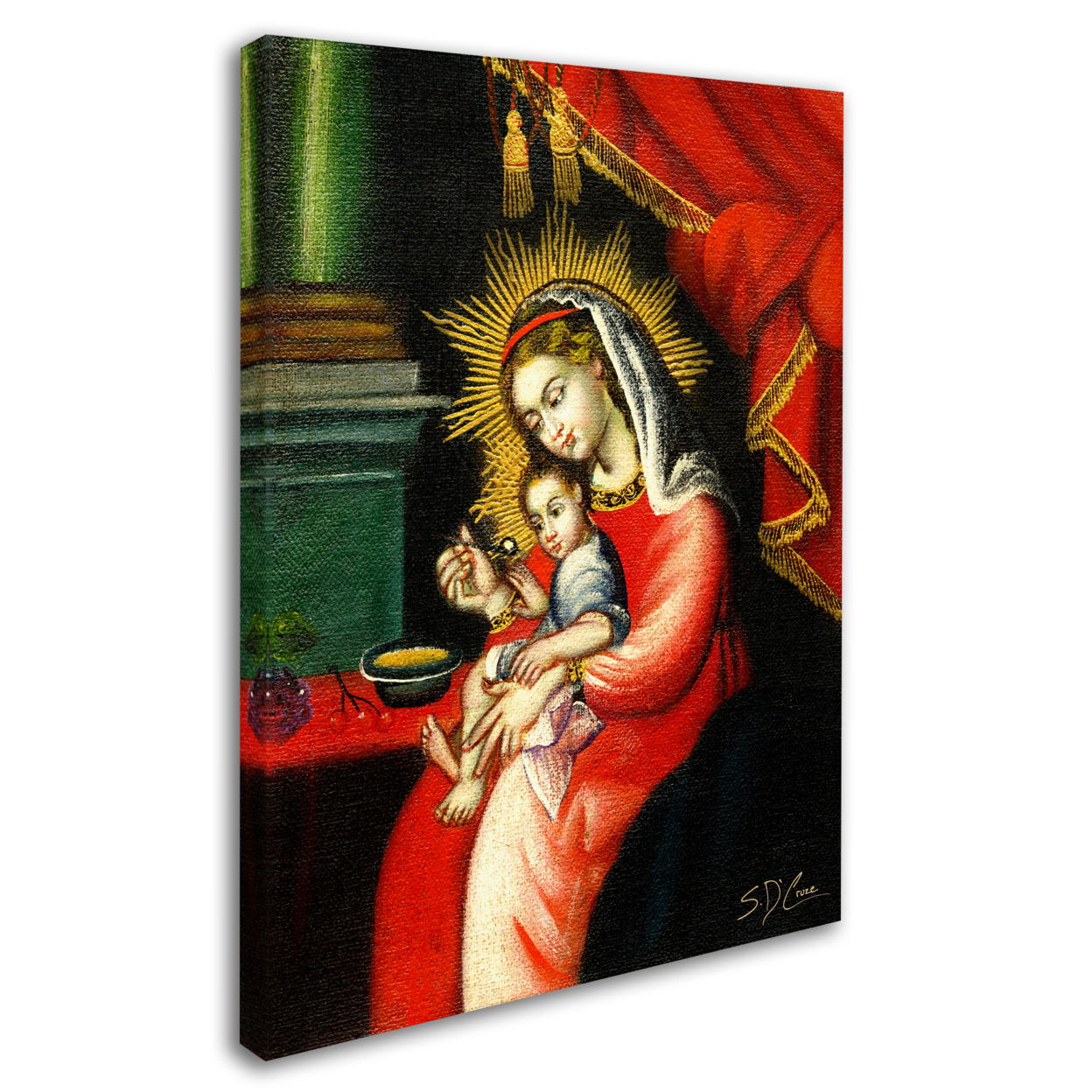 Masters Fine Art 'The Virgin And Son I' 14 X 19 Canvas Art