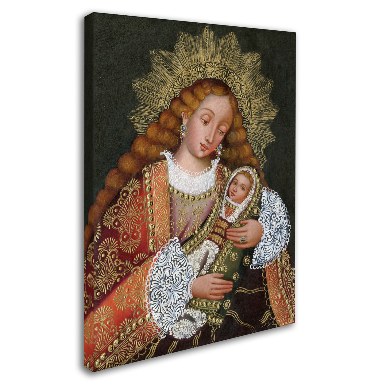 Masters Fine Art 'The Virgin And Son IV' 14 X 19 Canvas Art