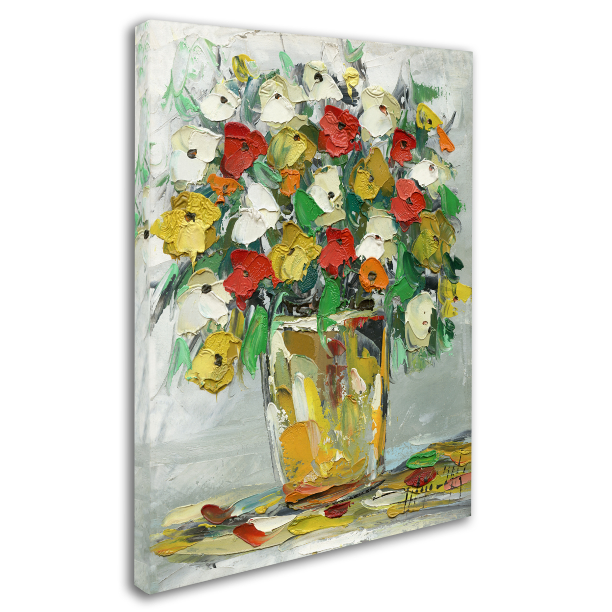 Hai Odelia 'Spring Flowers In A Vase 11' 14 X 19 Canvas Art