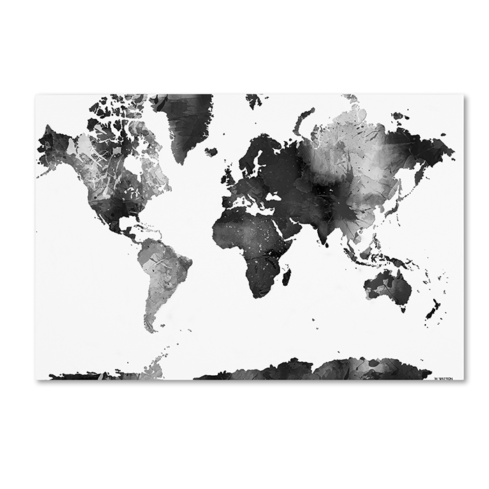 Marlene Watson 'World Map BG-1' 14 X 19 Canvas Art