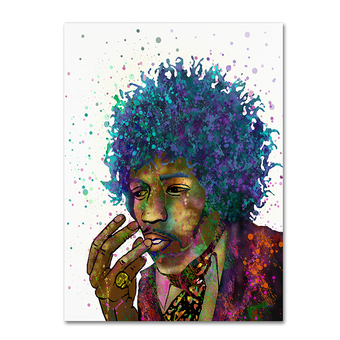 Marlene Watson 'Jimi Hendrix' 14 X 19 Canvas Art