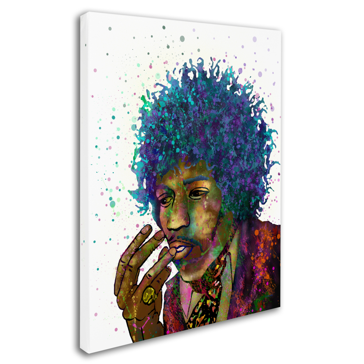 Marlene Watson 'Jimi Hendrix' 14 X 19 Canvas Art