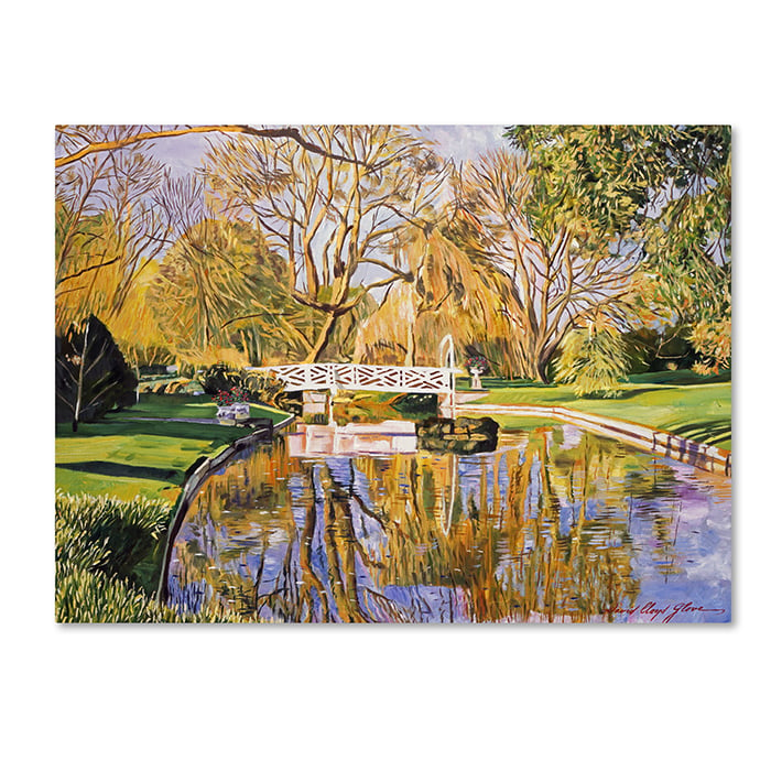 David Lloyd Glover 'Reflections Of The White Bridge' 14 X 19 Canvas Art
