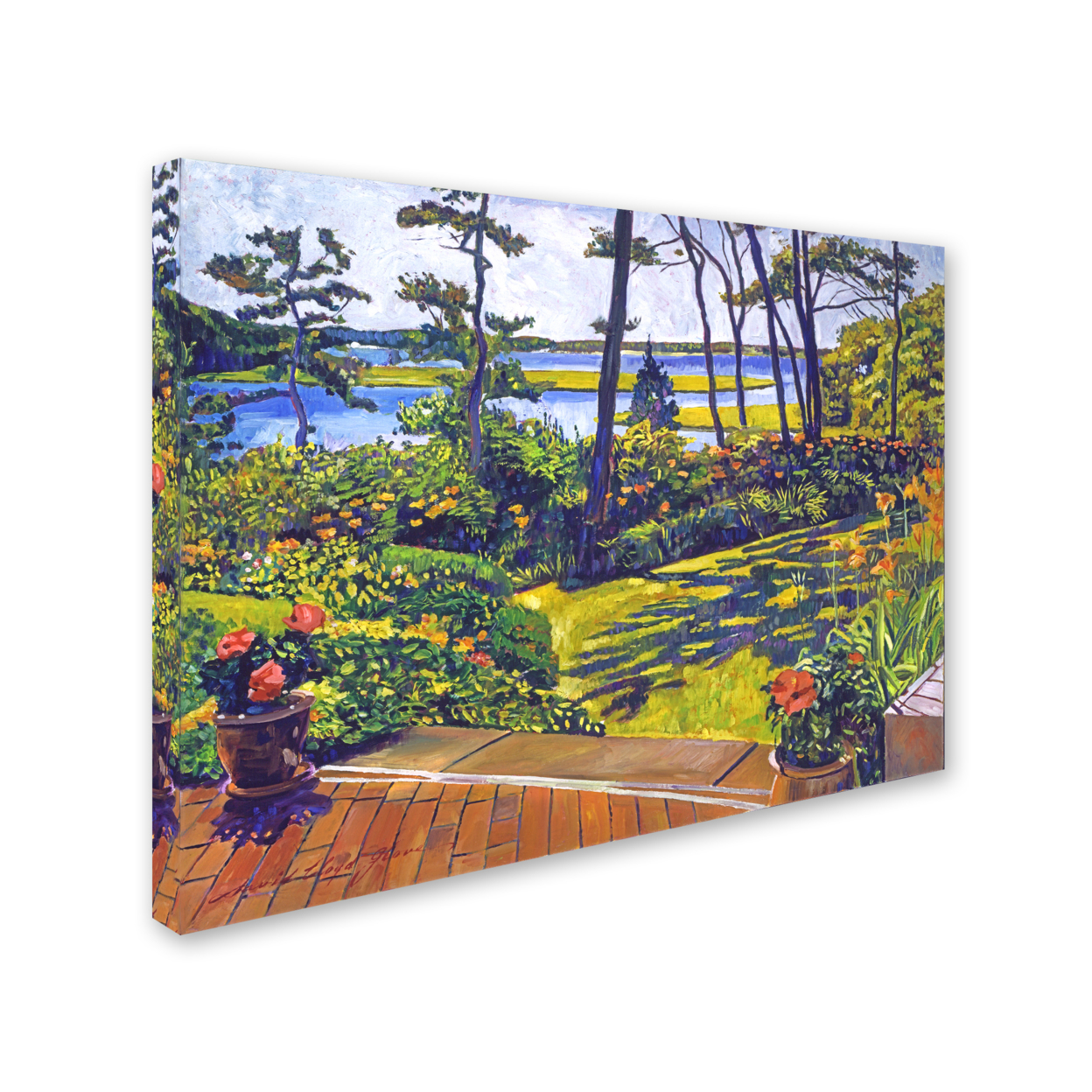 David Lloyd Glover 'Ocean Lagoon Garden' 14 X 19 Canvas Art