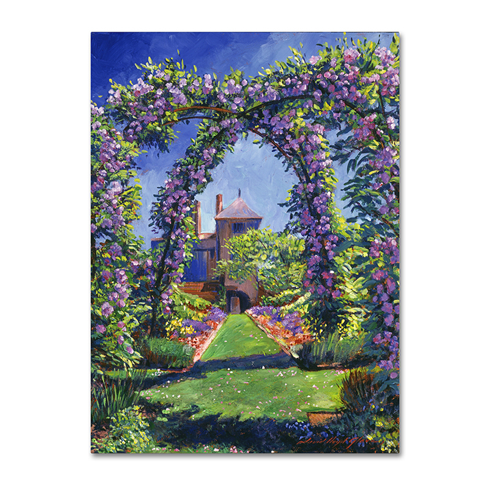 David Lloyd Glover 'English Rose Arbor' 14 X 19 Canvas Art