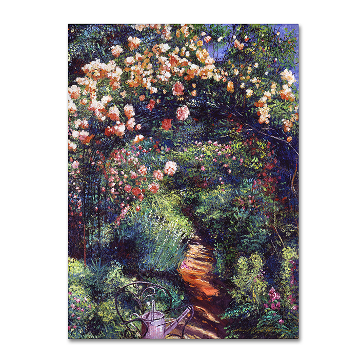 David Lloyd Glover 'Rose Arbor Pathway' 14 X 19 Canvas Art