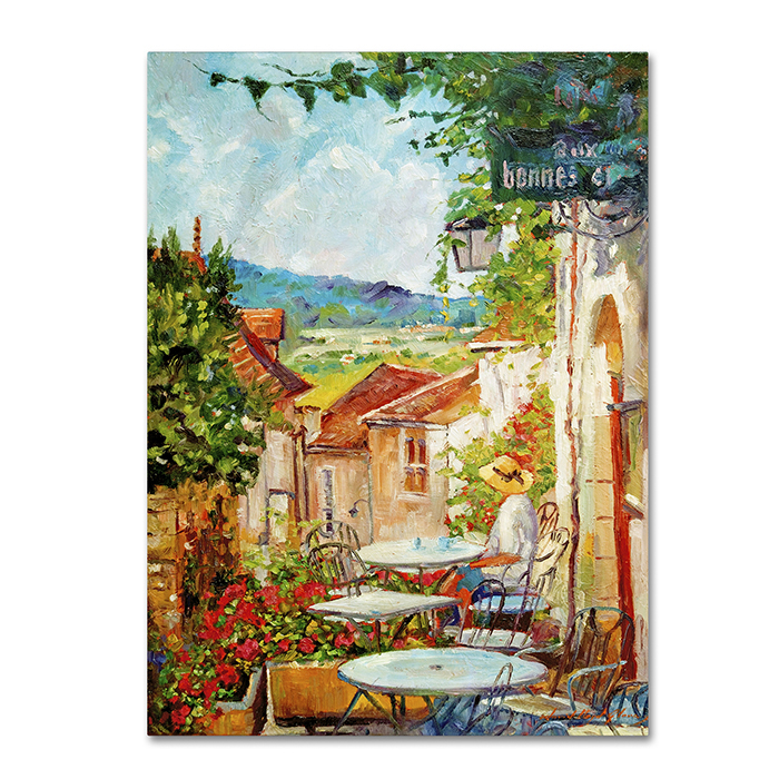 David Lloyd Glover 'Provence Cafe Morning' 14 X 19 Canvas Art