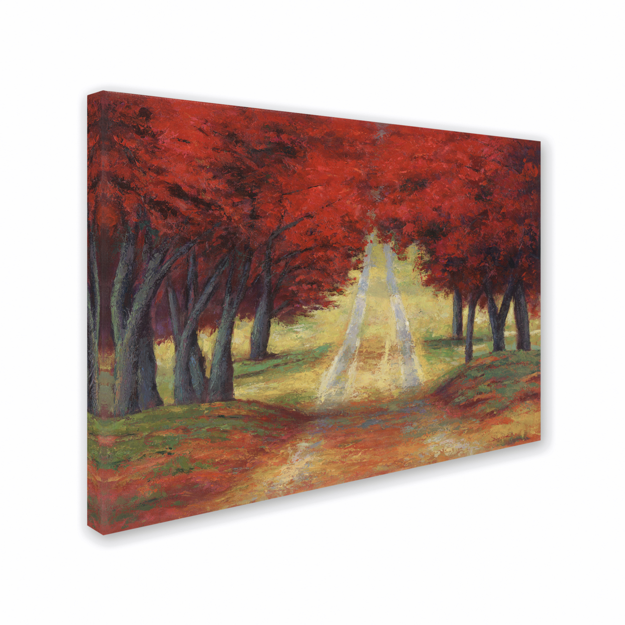 Daniel Moises 'Autumn Pathway' 14 X 19 Canvas Art