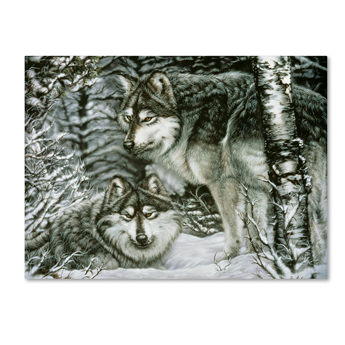 Jenny Newland 'Winter Companions' 14 X 19 Canvas Art