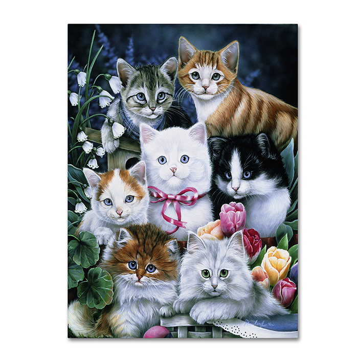Jenny Newland 'Kittens' 14 X 19 Canvas Art