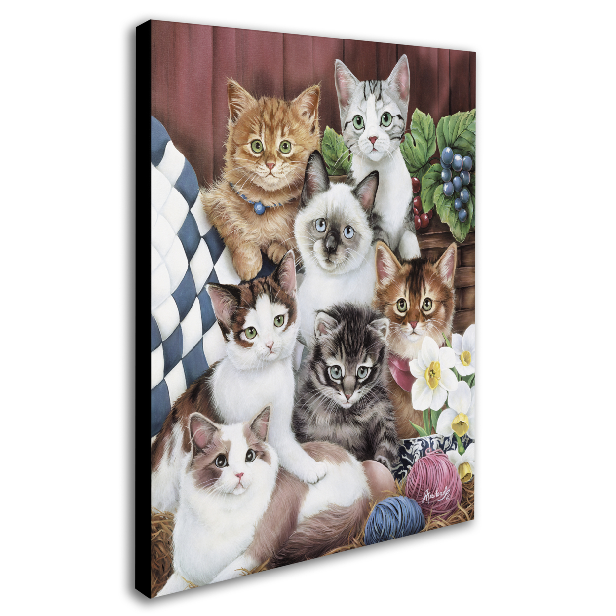 Jenny Newland 'Cuddly Kittens' 14 X 19 Canvas Art