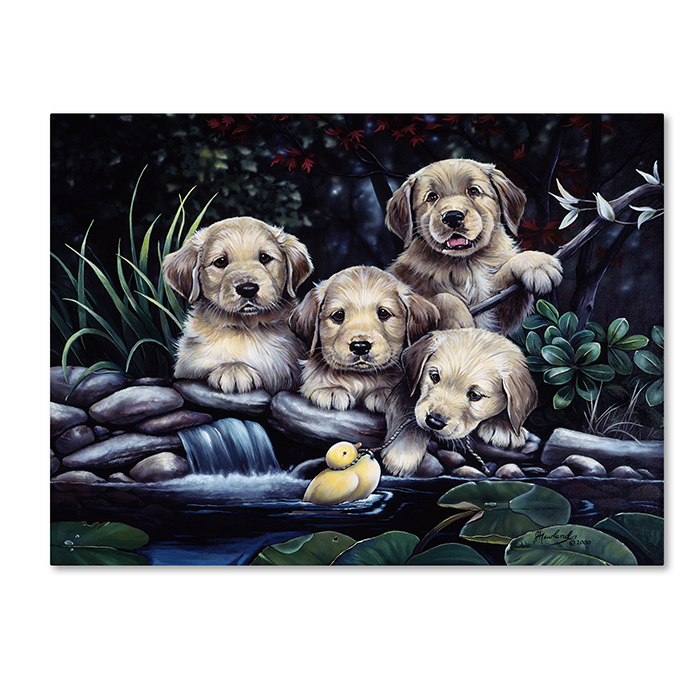 Jenny Newland 'Puppies To The Rescue' 14 X 19 Canvas Art