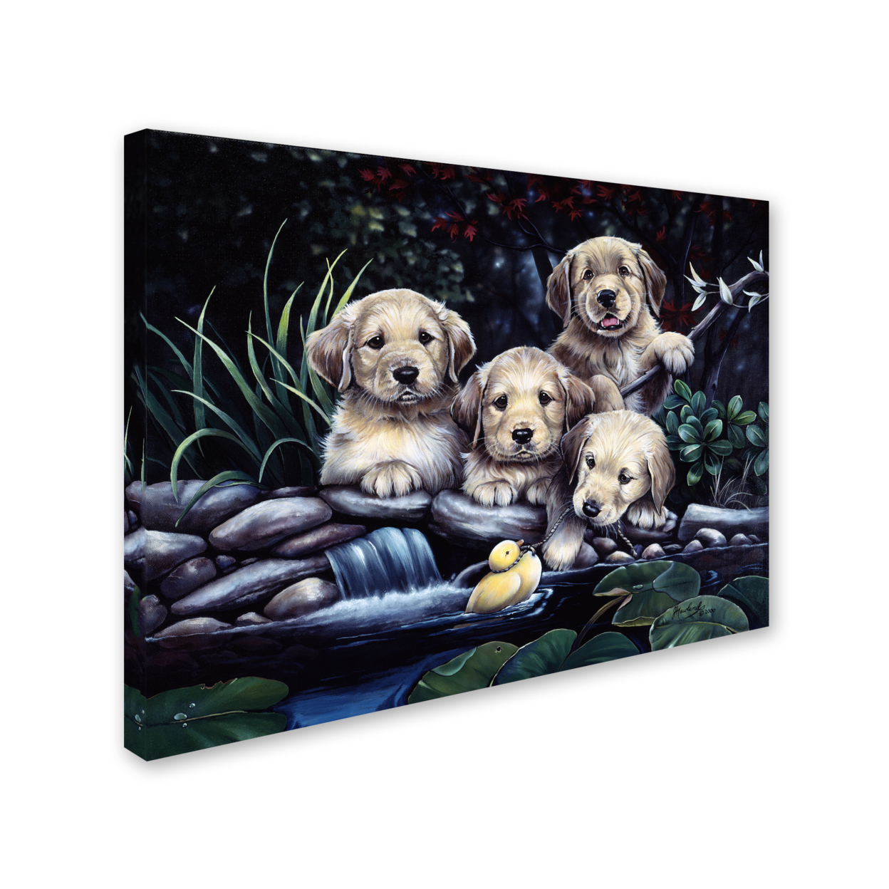 Jenny Newland 'Puppies To The Rescue' 14 X 19 Canvas Art