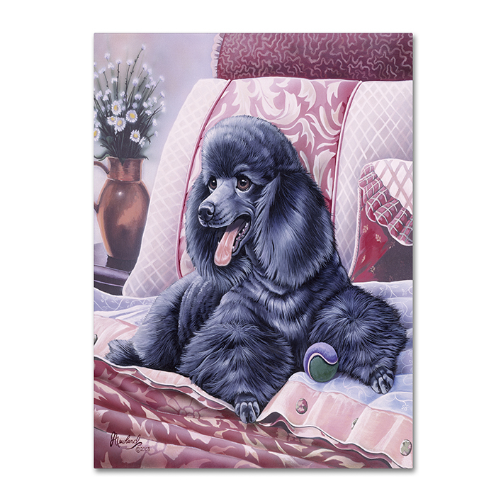 Jenny Newland 'Black Poodle' 14 X 19 Canvas Art