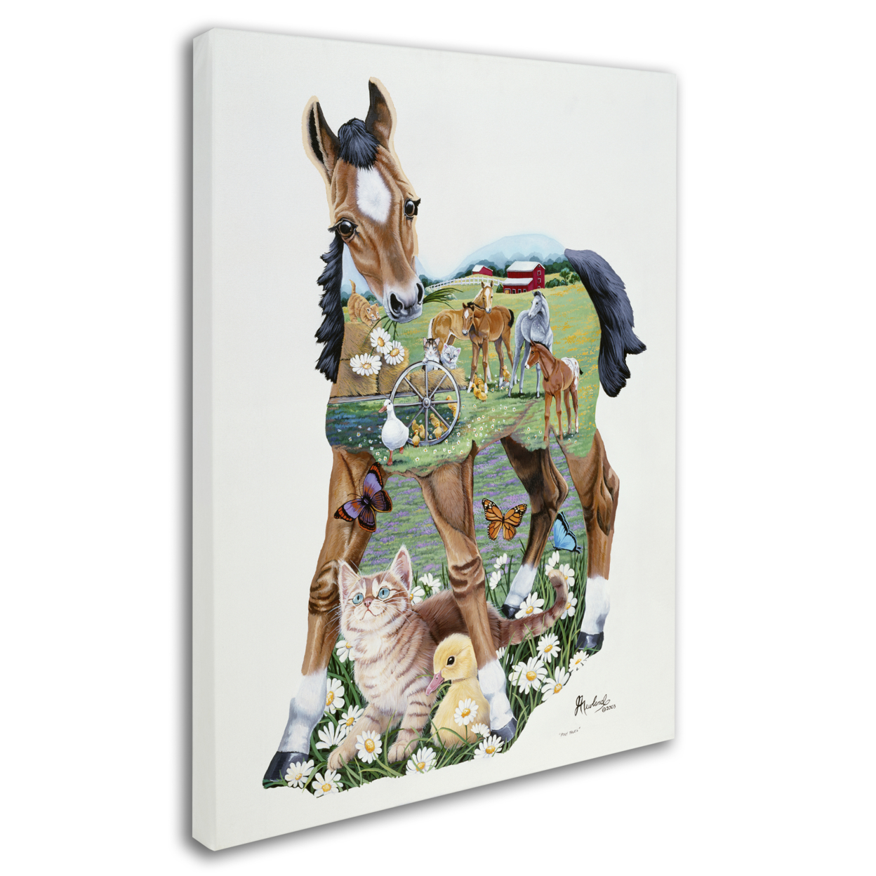 Jenny Newland 'Pony Tails' 14 X 19 Canvas Art