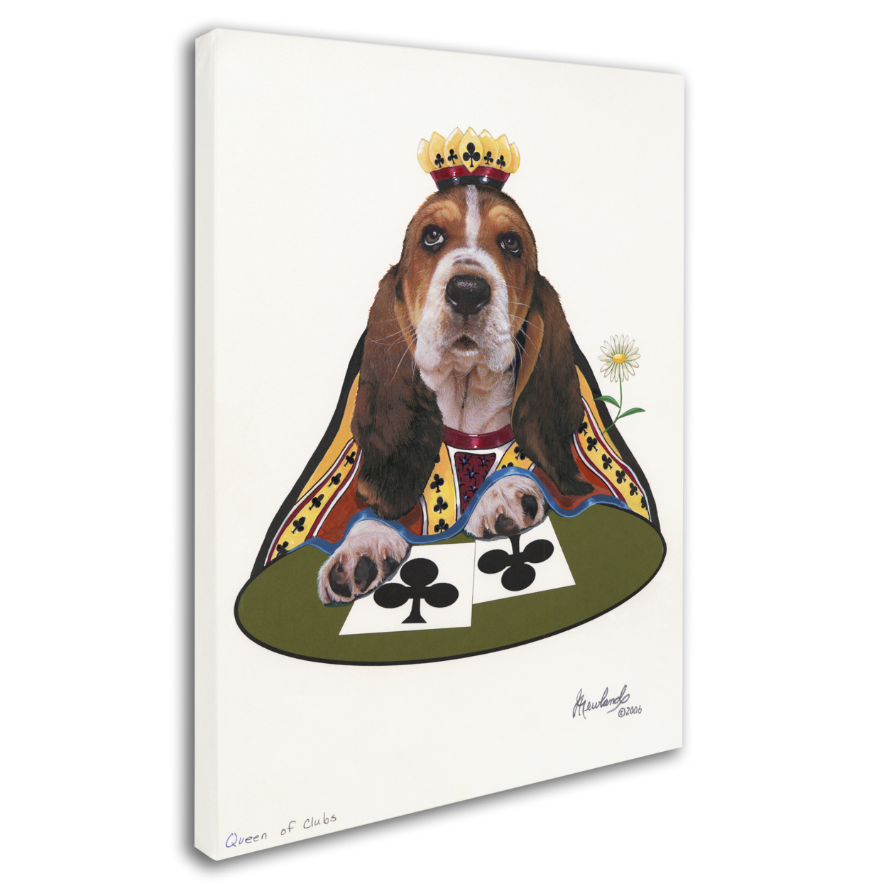 Jenny Newland 'Queen Of Clubs' 14 X 19 Canvas Art