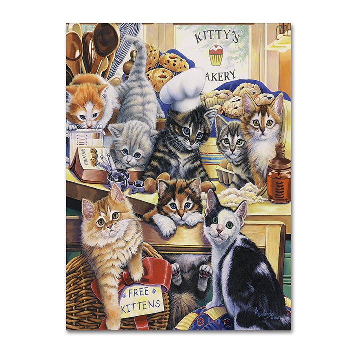 Jenny Newland 'Kitty Bakery' 14 X 19 Canvas Art