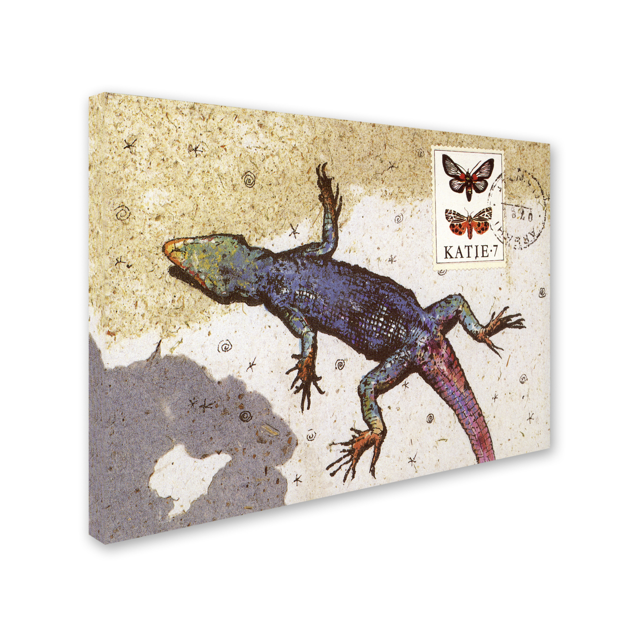 Nick Bantock 'Rainbow Lizard' 14 X 19 Canvas Art