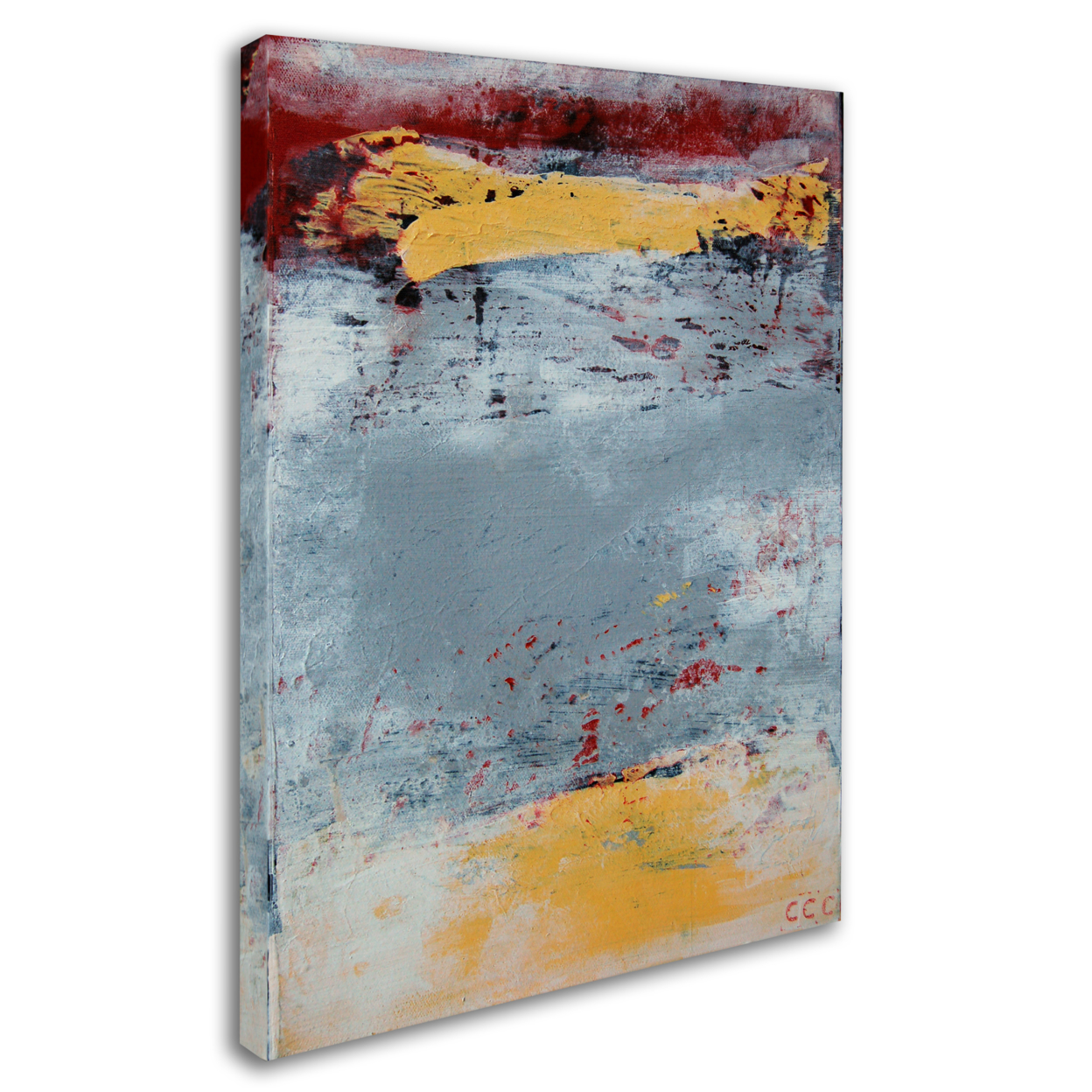Nicole Dietz 'The Gray Yellow And Red One' 14 X 19 Canvas Art