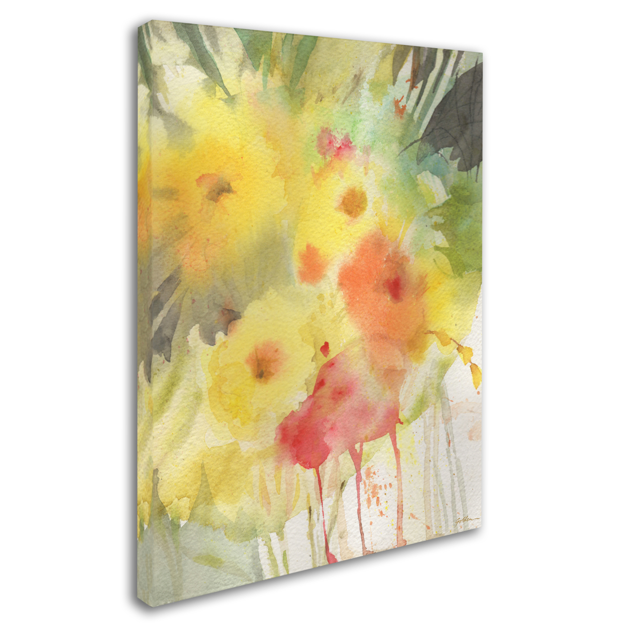 Sheila Golden 'Wooded Floral' 14 X 19 Canvas Art