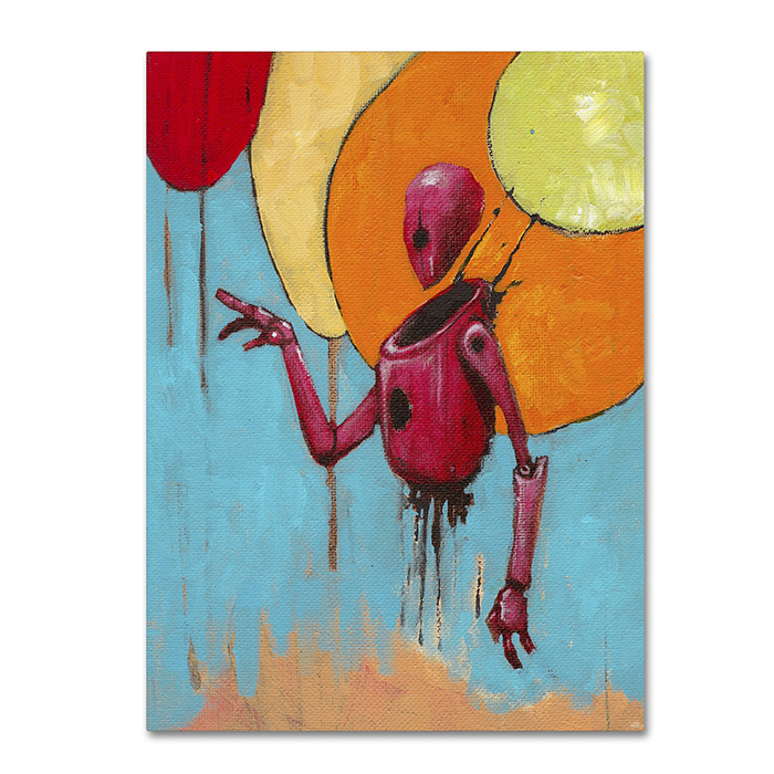 Craig Snodgrass 'Red Junk Robot' 14 X 19 Canvas Art