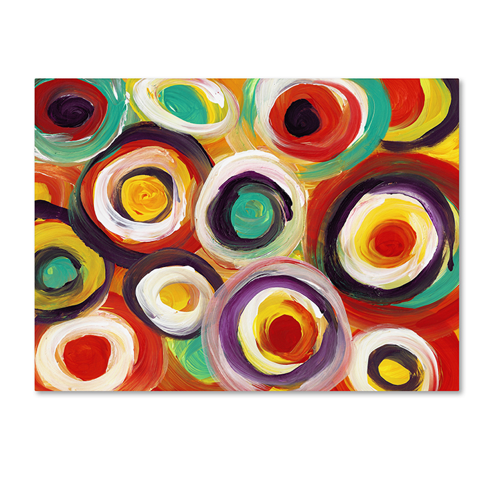 Amy Vangsgard 'Bright Bold Circles' 14 X 19 Canvas Art