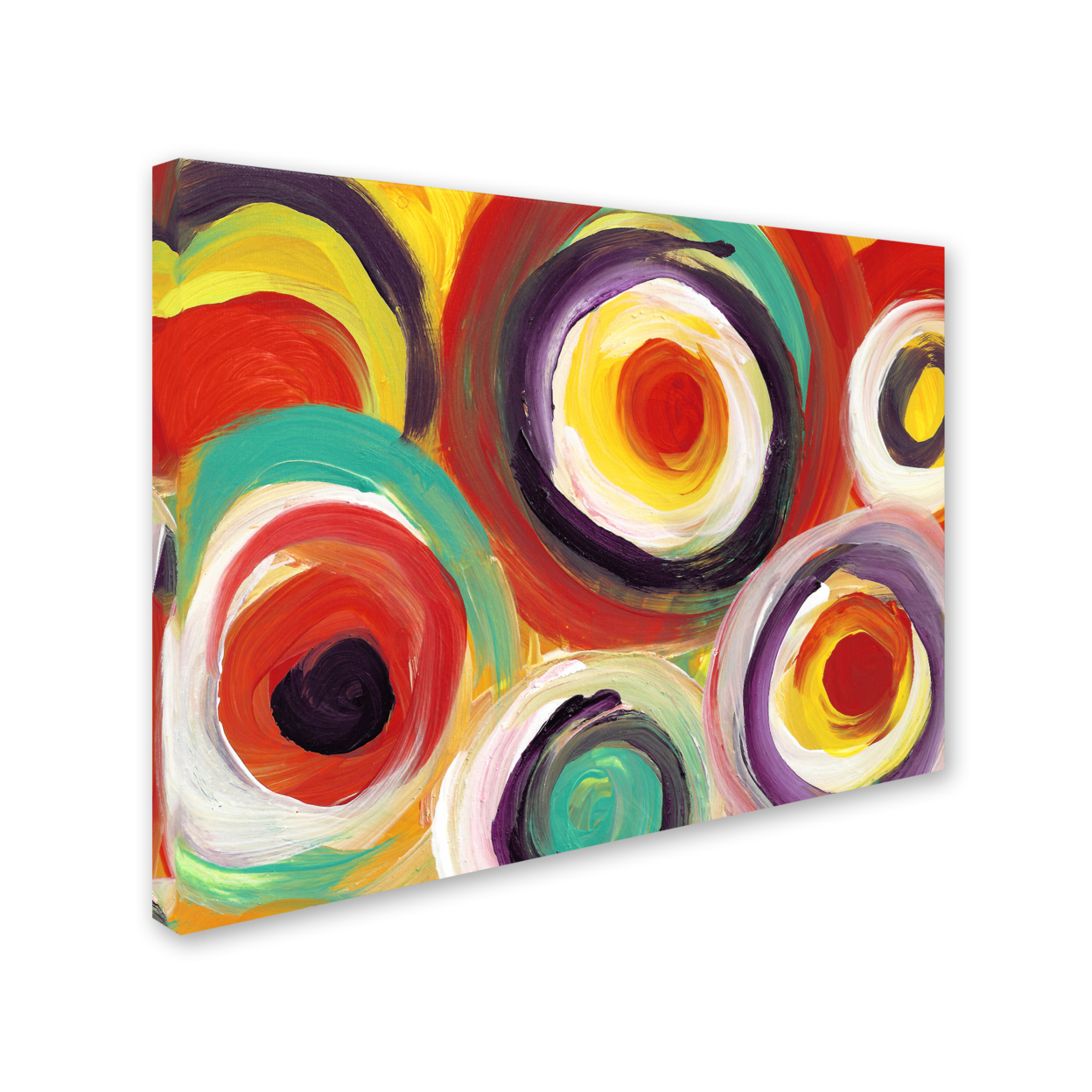 Amy Vangsgard 'Bright Bold Circles 2' 14 X 19 Canvas Art