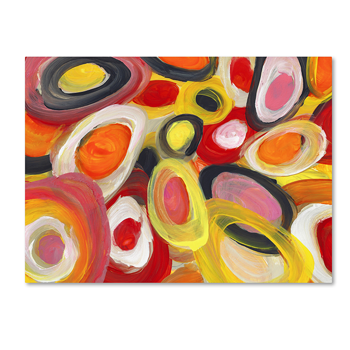 Amy Vangsgard 'Colorful Abstract Circles 2' 14 X 19 Canvas Art