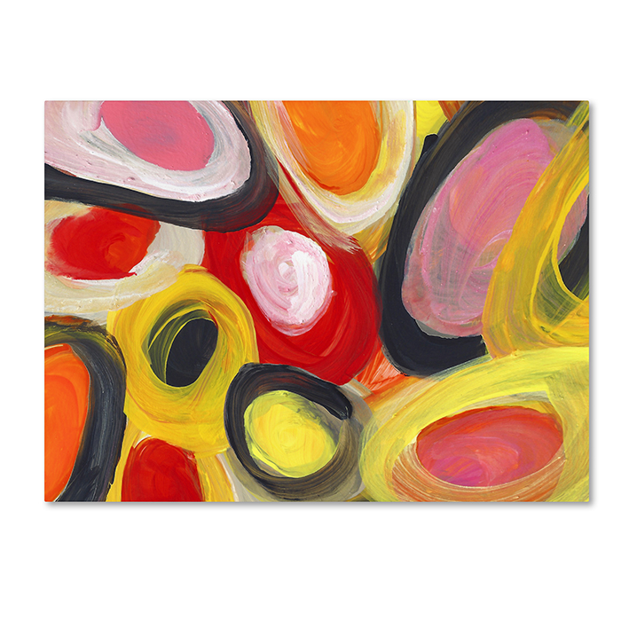 Amy Vangsgard 'Colorful Abstract Circles 3' 14 X 19 Canvas Art