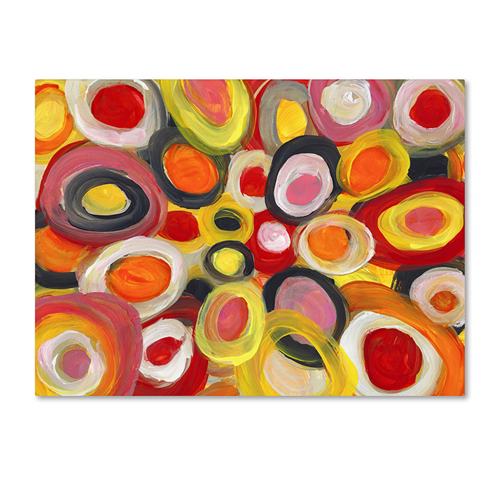 Amy Vangsgard 'Colorful Abstract Circles' 14 X 19 Canvas Art