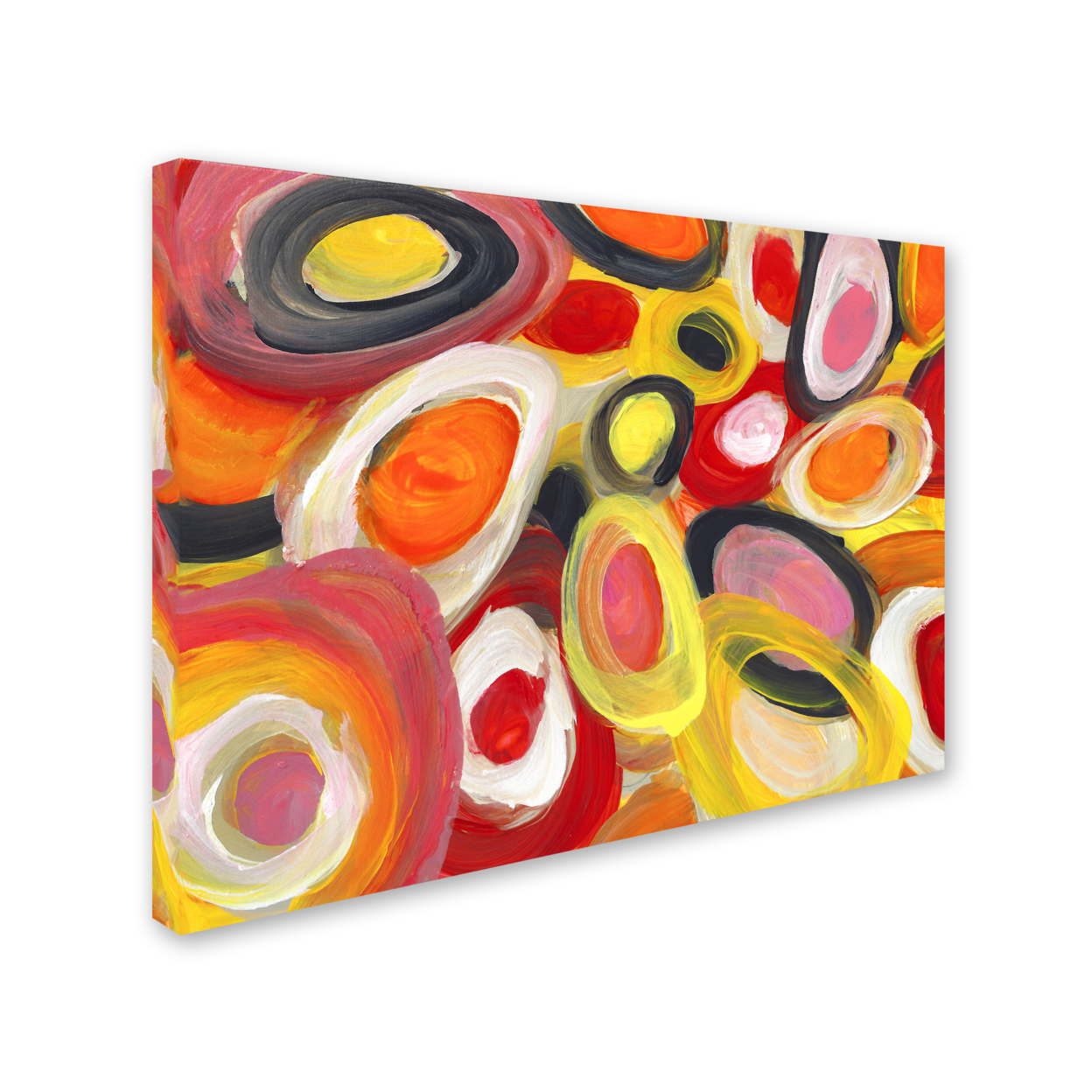 Amy Vangsgard 'Colorful Abstract Circles 2' 14 X 19 Canvas Art