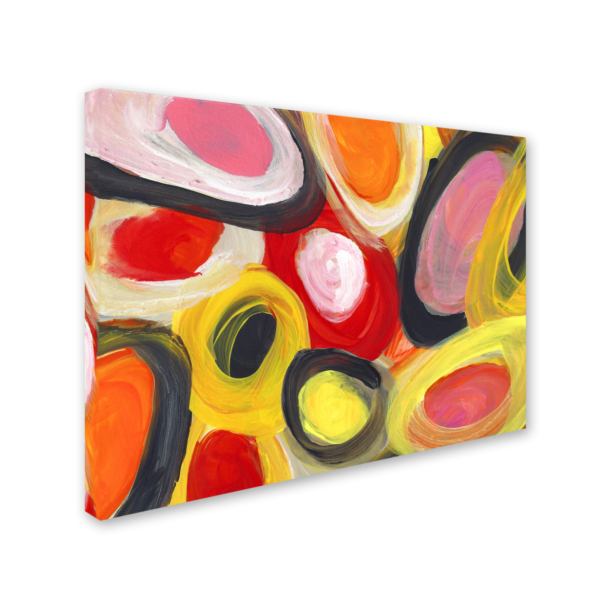 Amy Vangsgard 'Colorful Abstract Circles 3' 14 X 19 Canvas Art