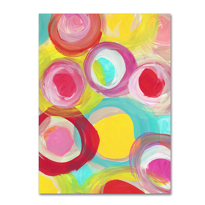 Amy Vangsgard 'Colorful Sun Circles Vertical 1' 14 X 19 Canvas Art