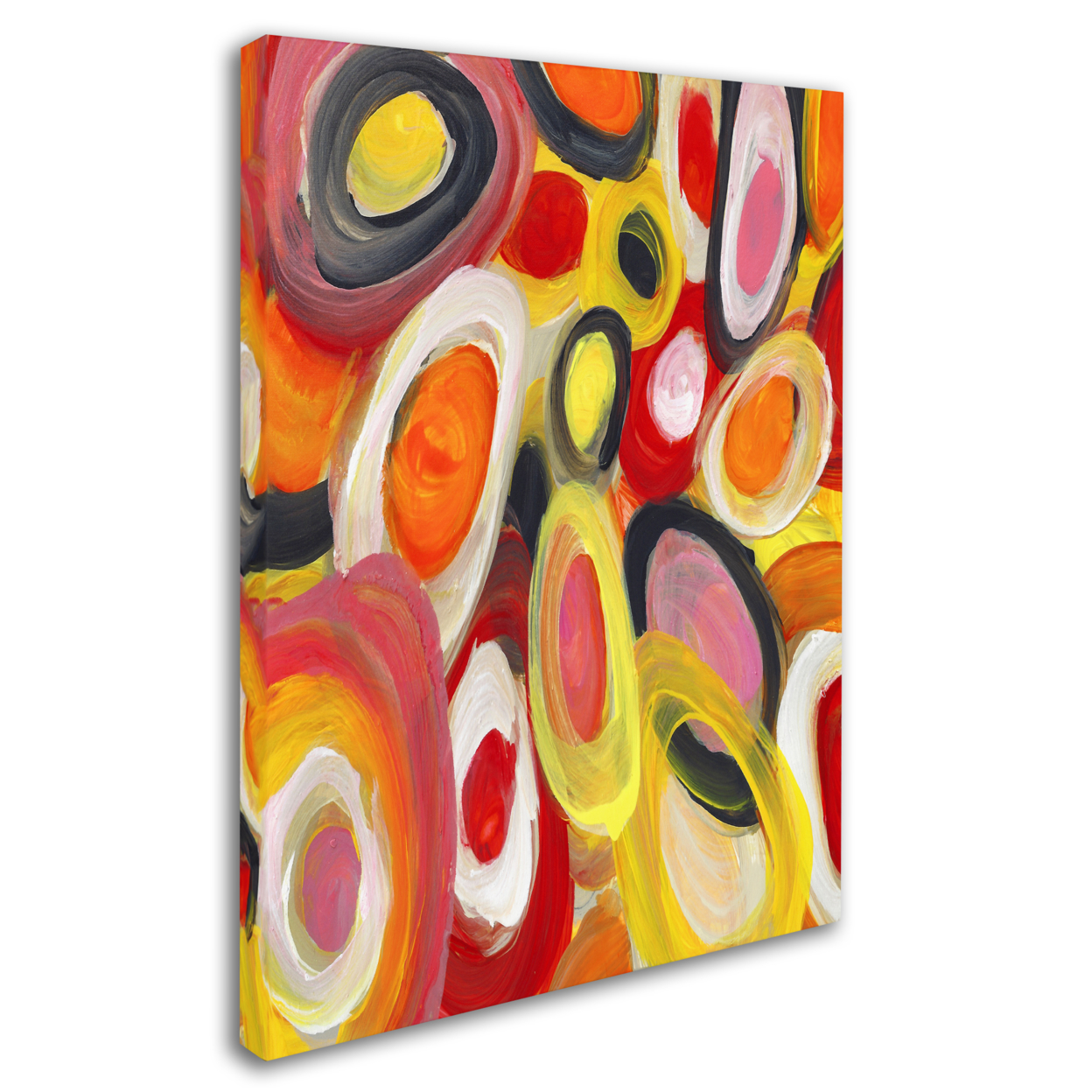 Amy Vangsgard 'Colorful Abstract Circles 4' 14 X 19 Canvas Art