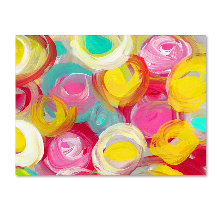 Amy Vangsgard 'Rose Garden Circles 2' 14 X 19 Canvas Art