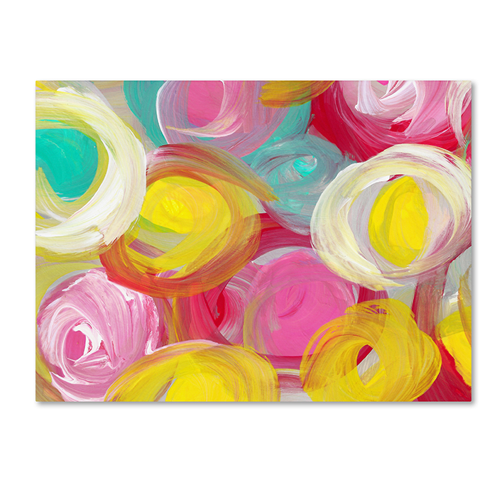 Amy Vangsgard 'Rose Garden Circles 3' 14 X 19 Canvas Art