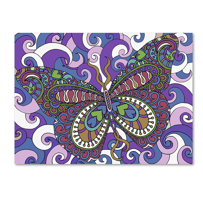 Kathy G. Ahrens 'Bashful Garden Butterfly Soaring' 14 X 19 Canvas Art