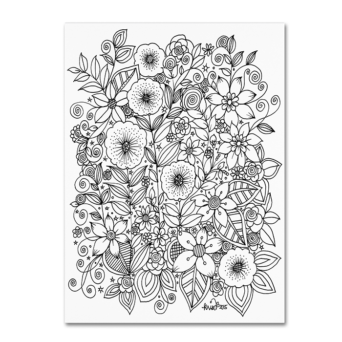 KCDoodleArt 'Flower Design 1' 14 X 19 Canvas Art